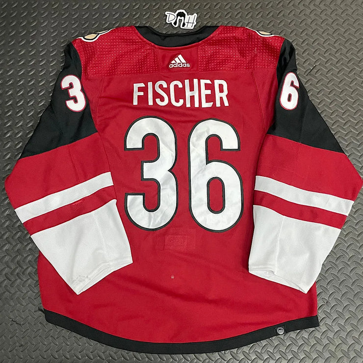 USED Second Hand Christian Fischer – 2021/2022 Previousoly Worn Game Red Jersey
