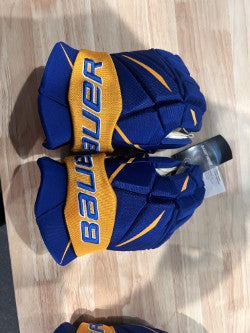 Custom NCAA Bauer Vapor 3X Pro Sr Hockey Glove Royal Blue/Gold Lake Superior State Lakers - PRO STOCK