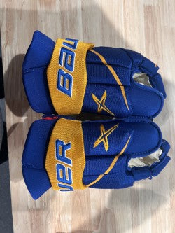 Custom NCAA Bauer Vapor 3X Pro Sr Hockey Glove Royal Blue/Gold Lake Superior State Lakers - PRO STOCK
