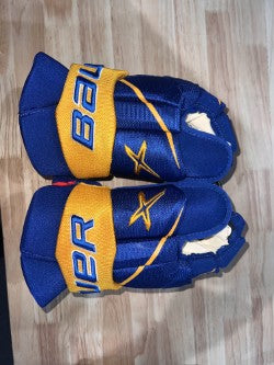 Custom NCAA Bauer Vapor 3X Pro Sr Hockey Glove Royal Blue/Gold Lake Superior State Lakers - PRO STOCK