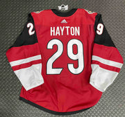Barrett Hayton – 2019/2020 Red Game Worn Jersey