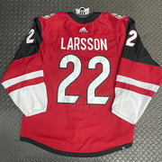 Johan Larsson Game Worn 2021/2022 Red Jersey
